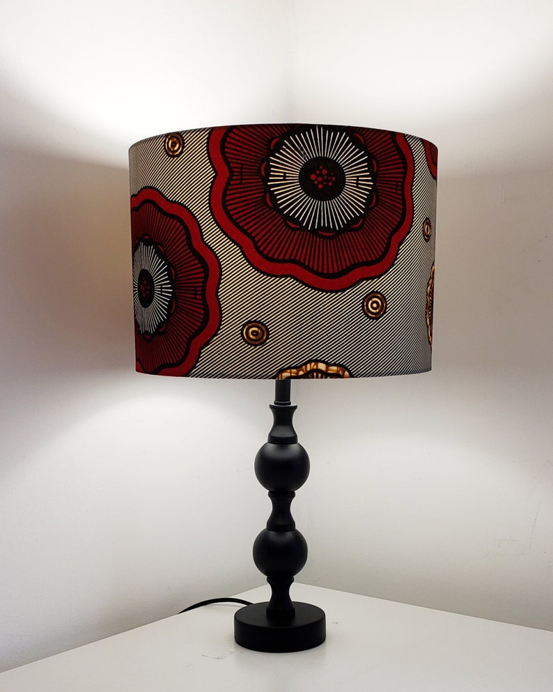 Wax Print Drum Lampshade, African Home Decor image 2