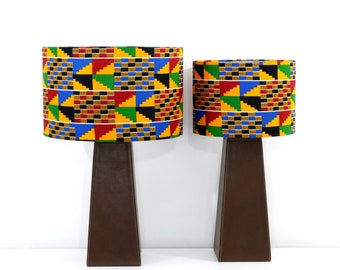Kente Lampshade, African Wax Print, Handmade Table/Ceiling Light