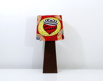 Red Empire Lampshade, African Print Empire Lampshade, Wax Print Empiire Lampshade