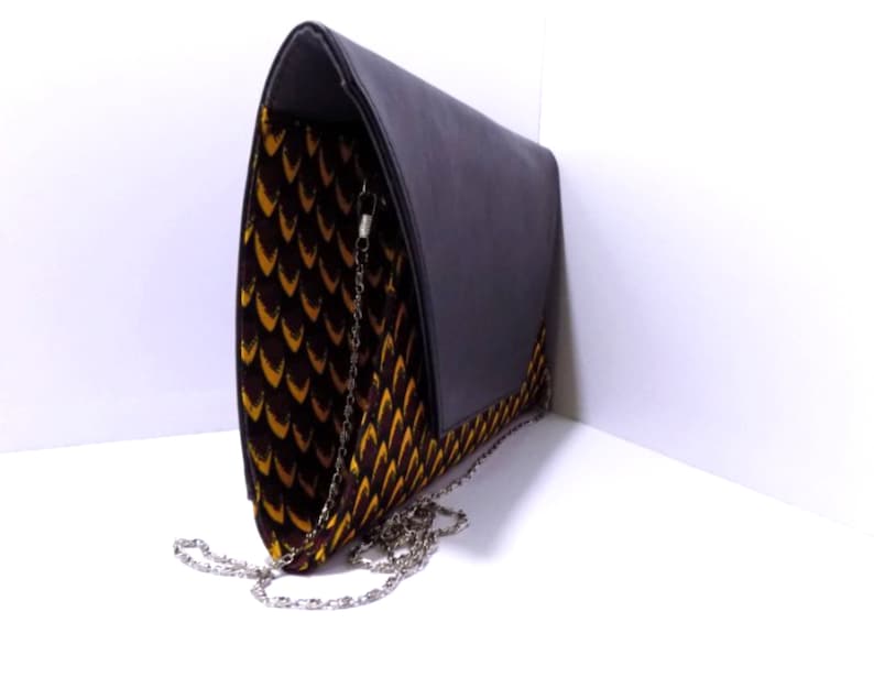 Brown African Print Envelope Purse