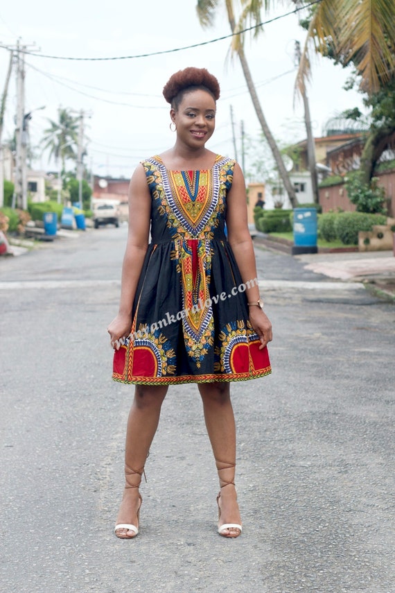 Black Dashiki Dress African Black Dress 
