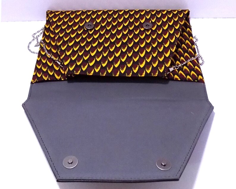 Brown African Print Envelope Purse