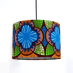 African Wax Print Lampshade, Table Drum Lampshade, Mixed-colored lampshade, Ceiling lampshade
