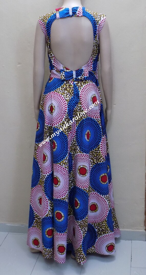 open back african print dresses