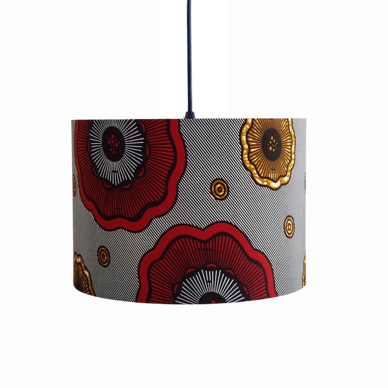 Wax Print Drum Lampshade, African Home Decor image 1