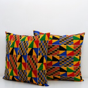 Kente Pillow Cover / African Throw Pillow Cover / Ankara Pillow Case / Cushion Pillow Cover image 4