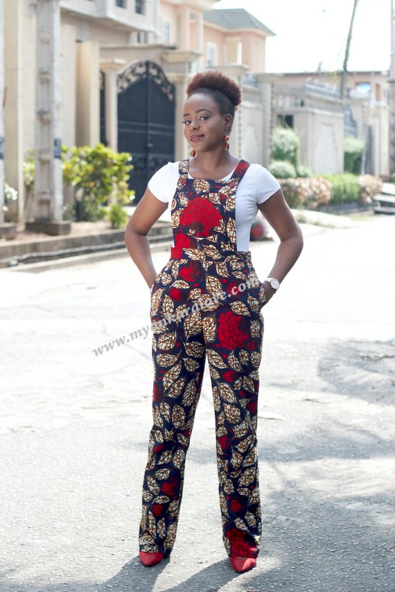 ankara pinafore shorts