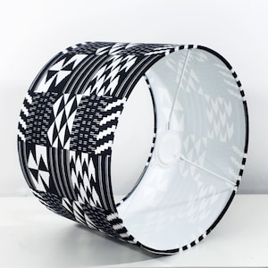 Black and White Lampshade, Lampshade table Lamp, Monochrome lampshade, Kente table lamp