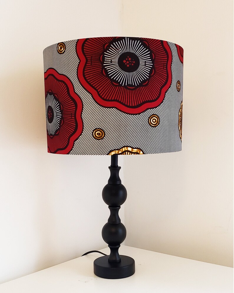 Wax Print Drum Lampshade, African Home Decor image 3