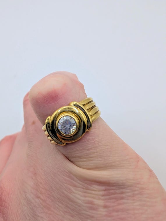 18ct Yellow Solid Gold Solitaire Ring Sku1827 - image 7