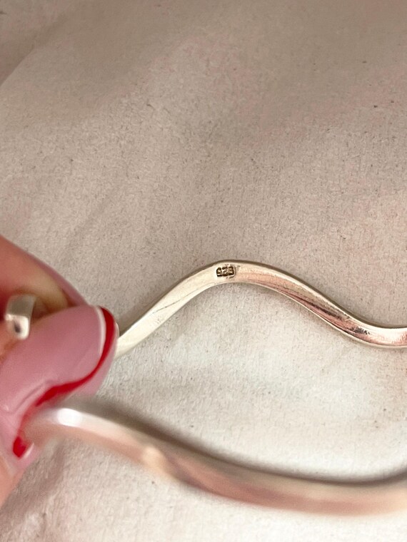 Solid Sterling Silver Wave Bangle - image 7