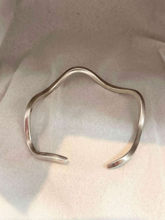Solid Sterling Silver Wave Bangle - image 10