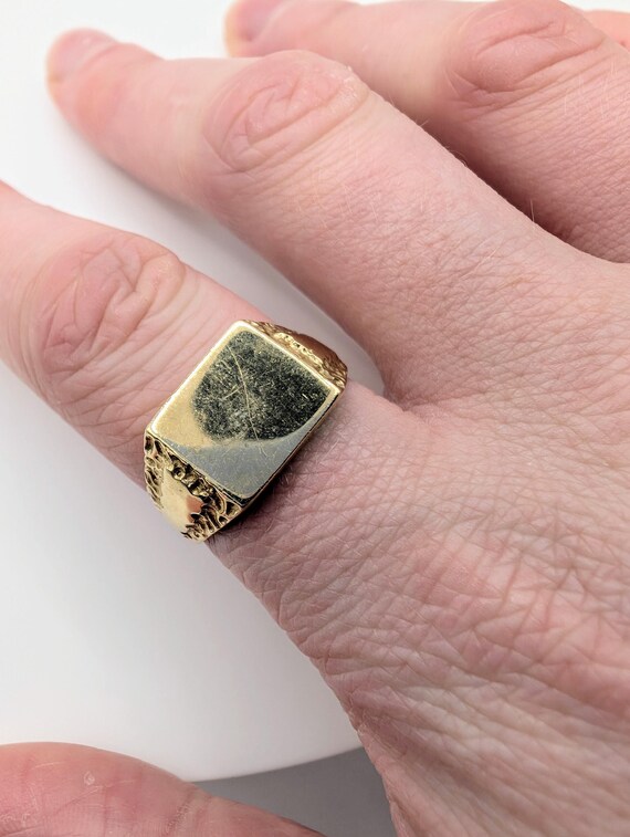9ct 9k Yellow Gold Solid Signet Vintage Ring Sku1730 - Etsy