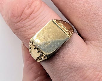 9ct 9k Yellow Gold Solid Signet Vintage Ring Sku1730 - Etsy
