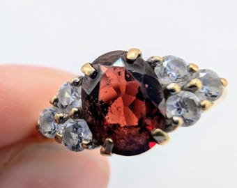 Vintage 9 Karat Gelbgold Granat Ring sku1660