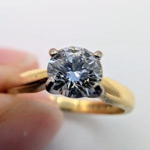 18ct Solid Gold Vintage 0.50ct Diamond Solitaire sku1724