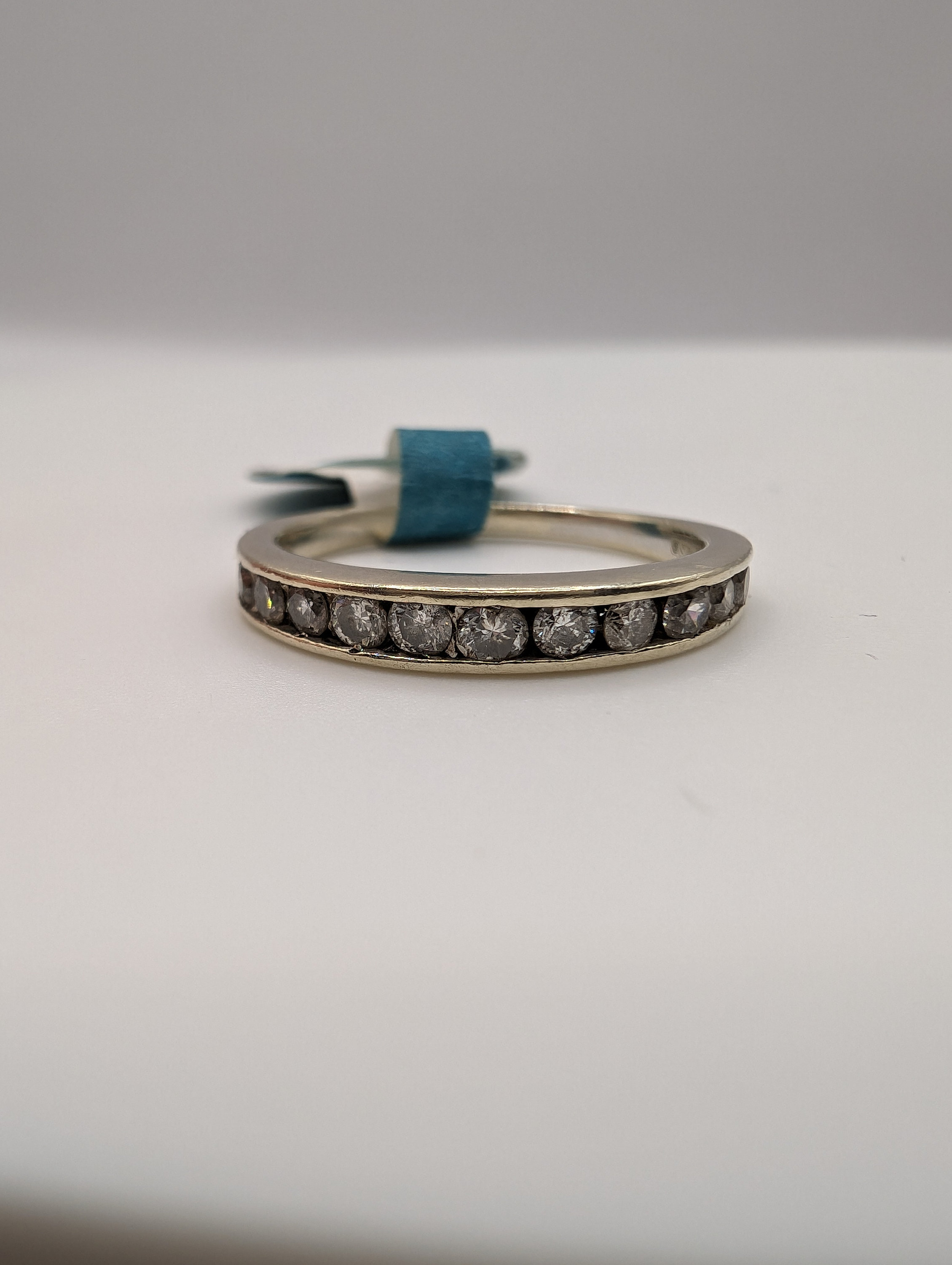 Gold Ring Gebraucht 9 Karat Gelbgold Diamant Ring - Halbe Ewigkeit, Kanal-Setting, 0,15 Ct, Natürliche Diamanten, Aus UK Diamant Eternity Ring
