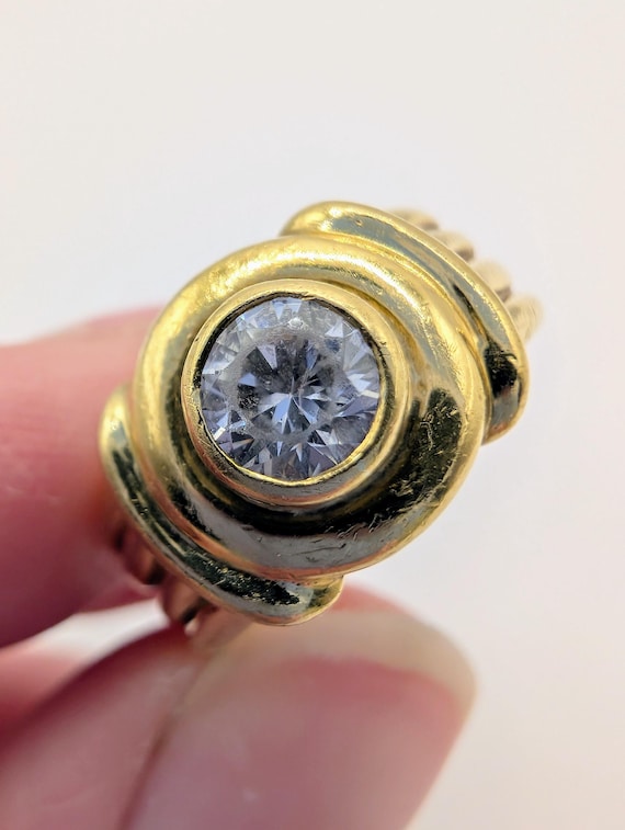 18ct Yellow Solid Gold Solitaire Ring Sku1827 - image 1