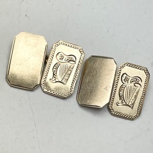 9ct Gold Irish Harp Cuff Links Made In O’Connors Dublin
