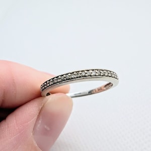 Anel de aliança de casamento com diamante feito em ouro branco 9 quilates sku1546
