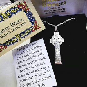 Solid Sterling Silver Irish Republican Prisoner Fringoch 1916 Celtic Cross Necklace Made In Ireland Easter Rising Limited Edition