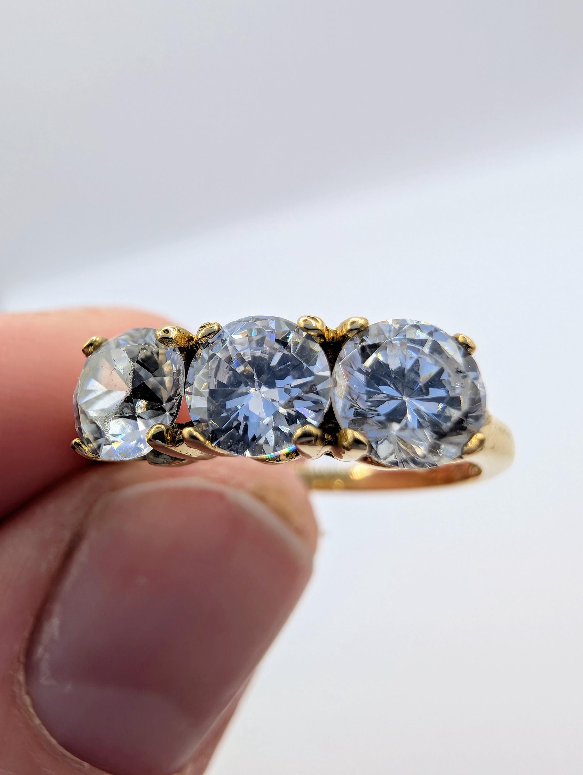 9ct Yellow Gold Vintage Trinity Ring Sku1898 - Etsy