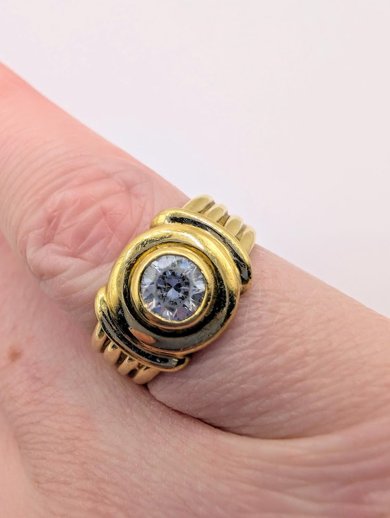 18ct Yellow Solid Gold Solitaire Ring Sku1827 - image 8