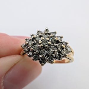 9ct Yellow Gold Diamond Cluster Ring Sku1985
