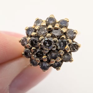 9ct Yellow Gold Diamond Vintage Cluster Ring Sku1937