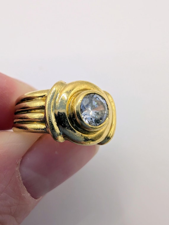 18ct Yellow Solid Gold Solitaire Ring Sku1827 - image 4