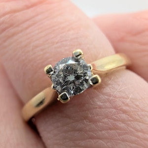 18ct Yellow Gold Diamond Solitaire Ring Sku2042
