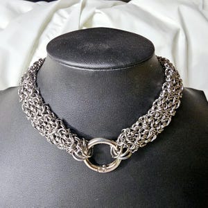 Triple Byzantine Stainless Steel Functional Chainmaille Day Collar, chocker – Discreet, Durable, Everyday Wear And Play.