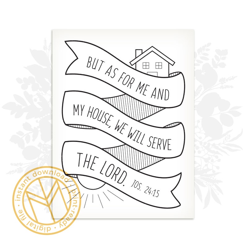 As for Me and My House - Printable Wall Art, Bible Verse for Families ...
