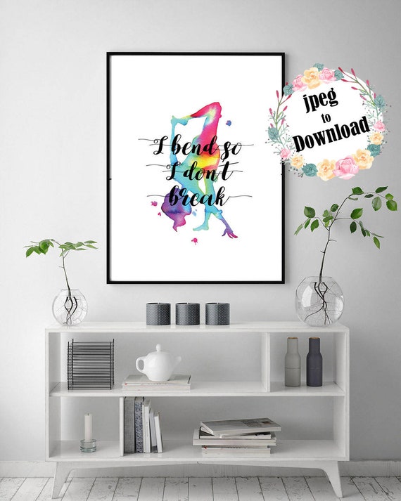 I Bend So I Don T Break Printable Yoga Pose In Etsy I Bend So I Don T Break Printable Yoga Pose In Etsy