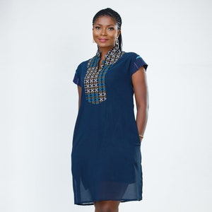 Chiffon mixed with ankara styles top