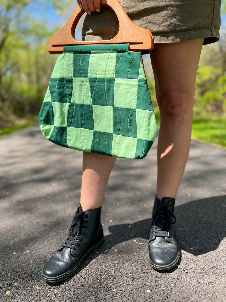 Green Checkered Betty Bag image 1