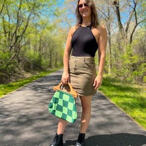 Green Checkered Betty Bag image 4