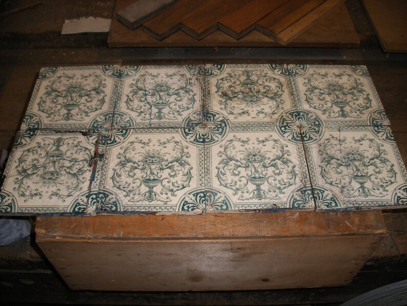 Reclaimed Original Victorian Tiles Set Of 8 Etsy