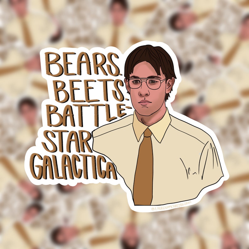 Jim Halpert Bears Beets Battlestar Galactica Laptop Etsy