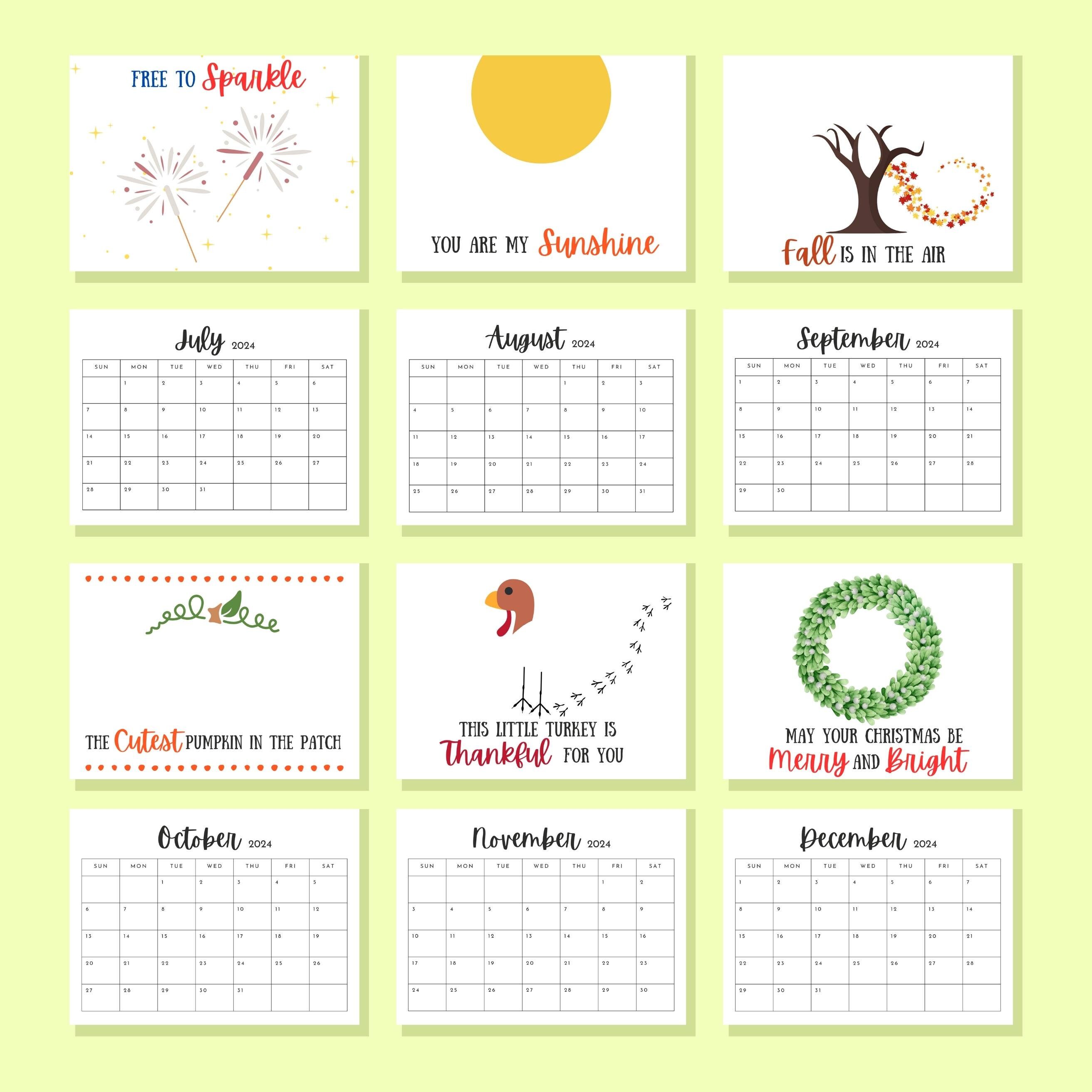 Printable Handprint Art 2024 Calendar Handprint Keepsake From Child to