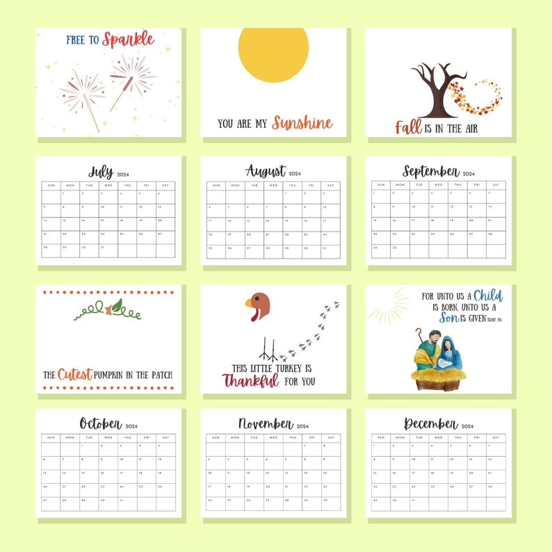 Printable Handprint Art 2024 Calendar Handprint Keepsake From Etsy