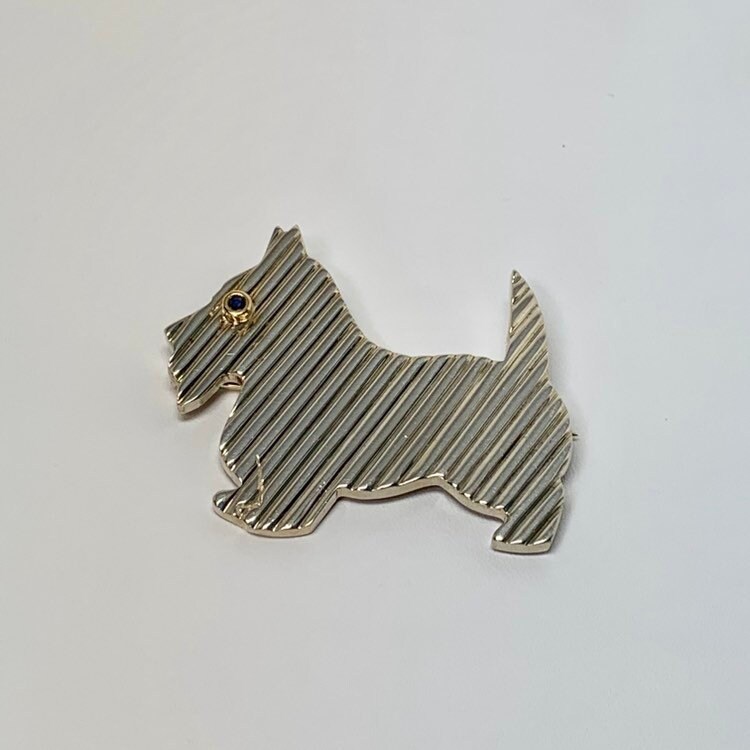 Dog Brooch Sterling Silver 