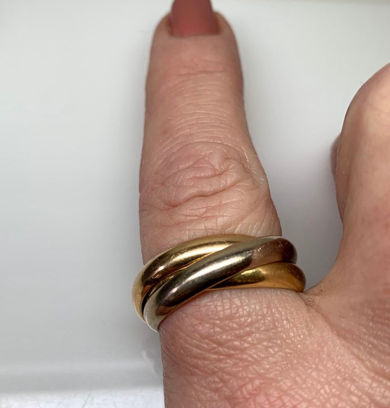 Russian Wedding Ring Trinity Ring 18 Karat Vintage Tri Color Etsy