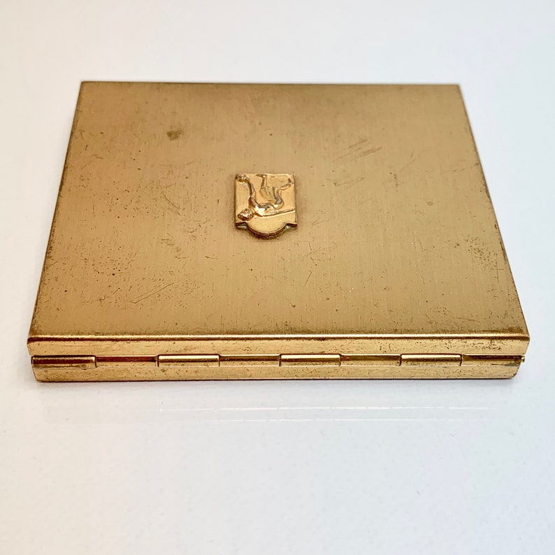 Compact Mirror Vintage Gold Tone 1950's Compact Mirror Etsy