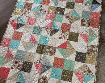 Baby Quilt with floral design fabric