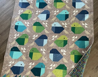 Sparrow Quilt, handmade Quilt