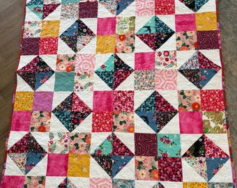 Baby Quilt with floral design fabric