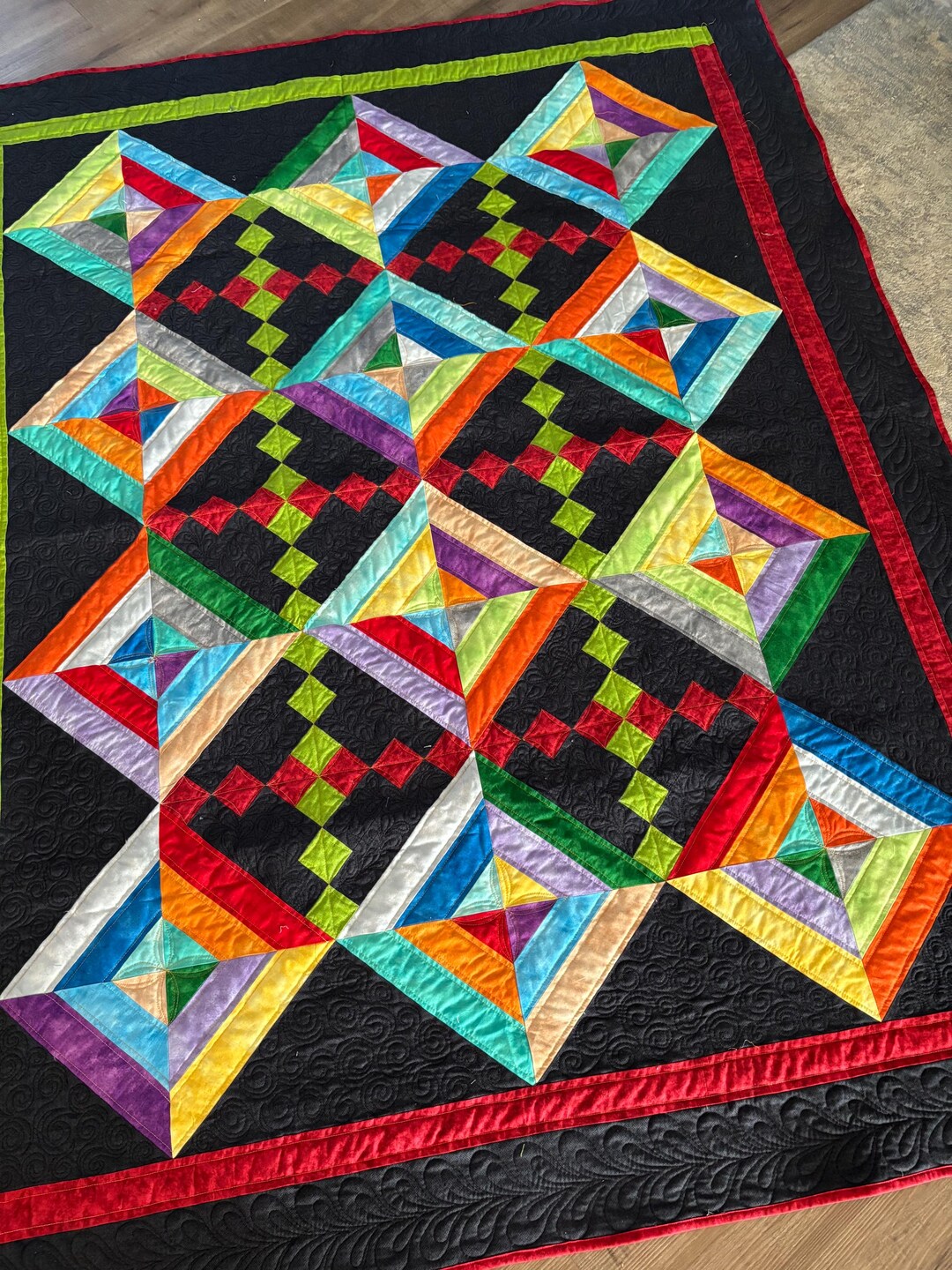 Twin Size Quilt in Colour Blocking - Etsy