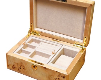 銀製 大判 50g 木製ケース付き Hillwood Maple Burl Wood Jewellery Box With Lock (MP016J) - Etsy