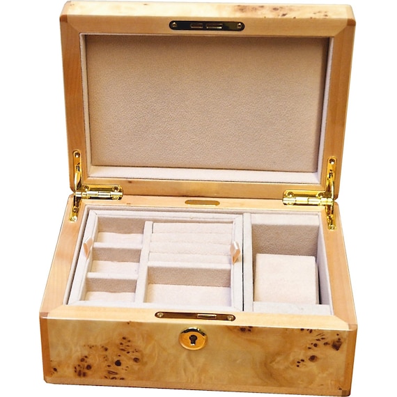 【セール】 Hillwood Etsy - (MP016J) Lock With Box Jewellery Wood Burl Maple 小物入れ